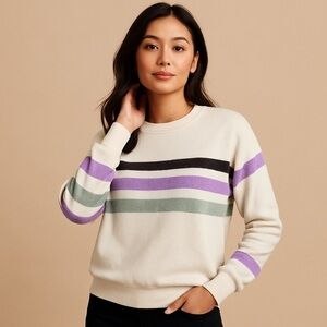 Lou & Grey Fuzzstripe Terry Sweatshirt 🍇